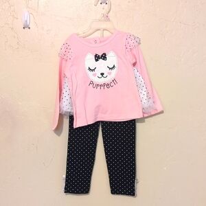 Matching girls set pink ,black with tutu